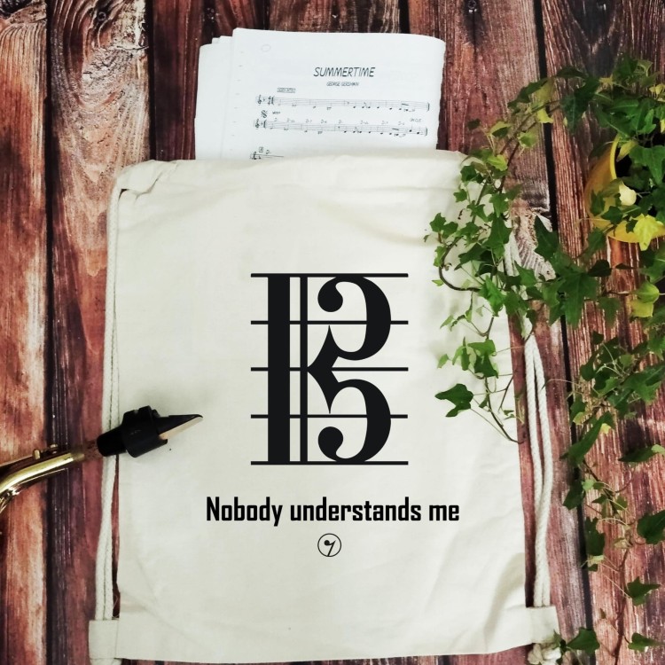 Klucz altowy - Nobody understands me - Prezent dla muzyka - Worek plecak