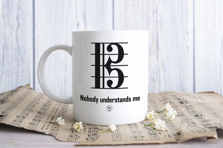 Klucz altowy - Nobody understands me - Prezent dla muzyka - Kubek ceramiczny