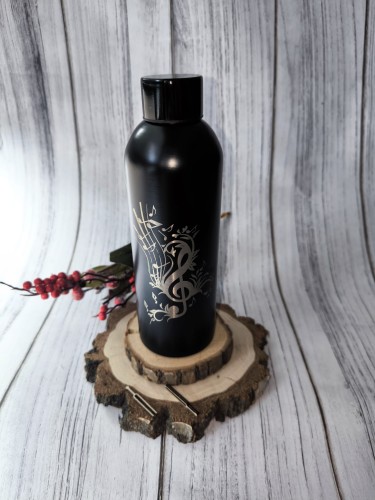 Butelka z muzycznym grawerem - Personalizacja - Prezent dla muzyka - Klucz wiolinowy