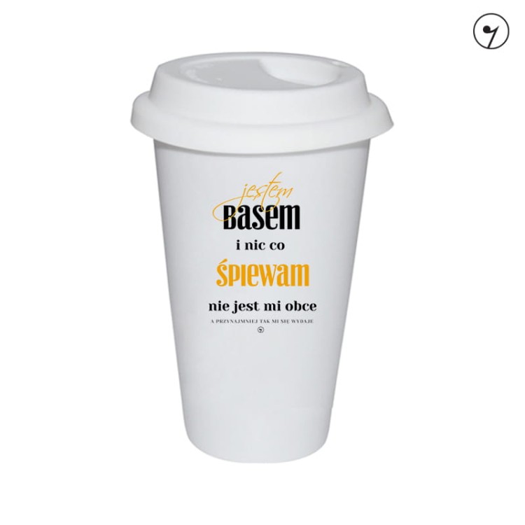 Bas - Jestem basem - Kubek termiczny ceramiczny - Tumbler