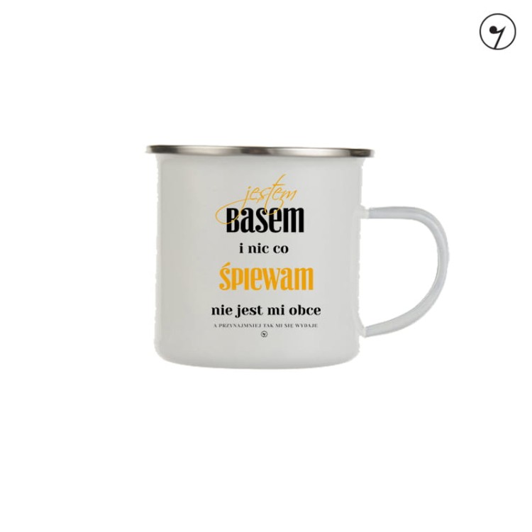 Bas - Jestem basem - Prezent dla basa - Kubek emaliowany