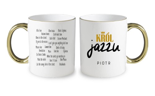 Król jazzu - Personalizacja - Kubek ze złotym uchem i rantem