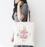 Klucz wiolinowy - Make beautiful music - Upominek dla muzyka - Torba 2 ucha