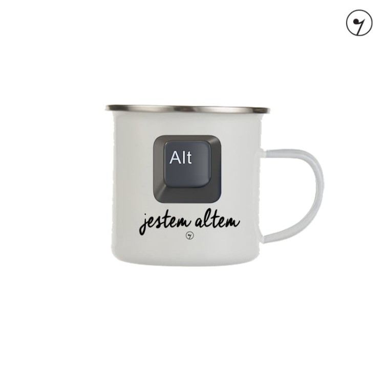 Alt - Jestem altem - Przycisk - Chór – Prezent dla chórzysty - Kubek emaliowany