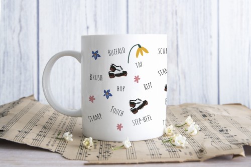 Stepowanie - Nazwy kroków stepowania - Prezent dla miłośnika stepowania - Kubek ceramiczny