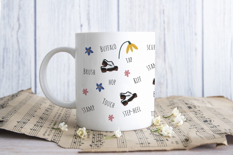 Stepowanie - Nazwy kroków stepowania - Prezent dla miłośnika stepowania - Kubek ceramiczny