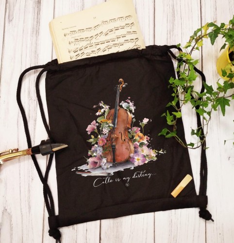 Wiolonczela - Cello is my destiny - Prezent dla wiolonczelistki - Prezent dla wiolonczelisty - Worek plecak