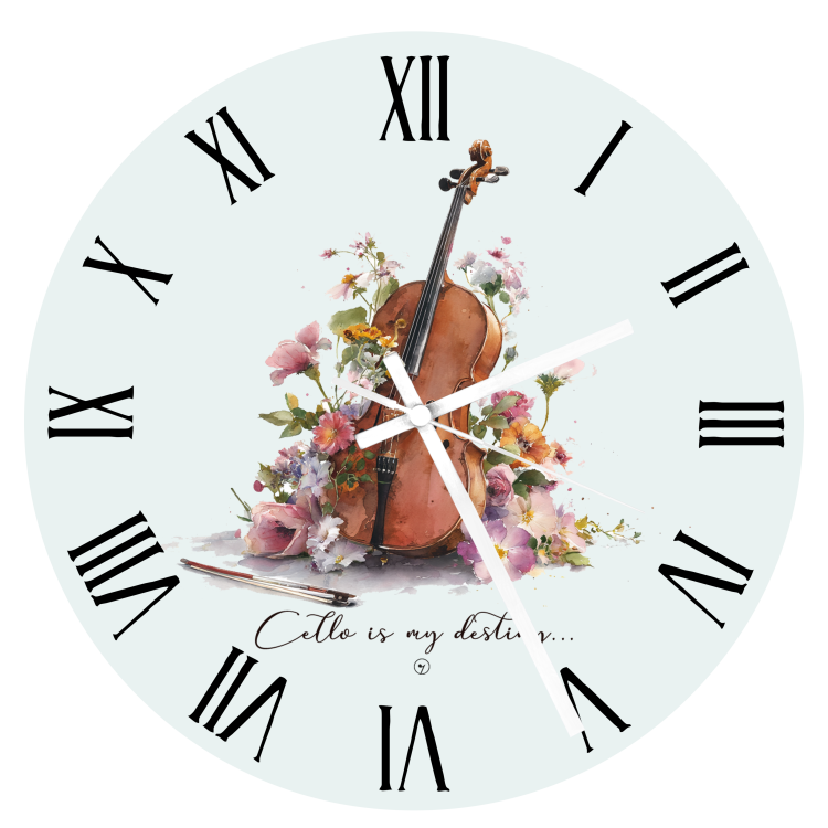 Wiolonczela - Cello is my destiny - Prezent dla wiolonczelistki - Prezent dla wiolonczelisty - Zegar
