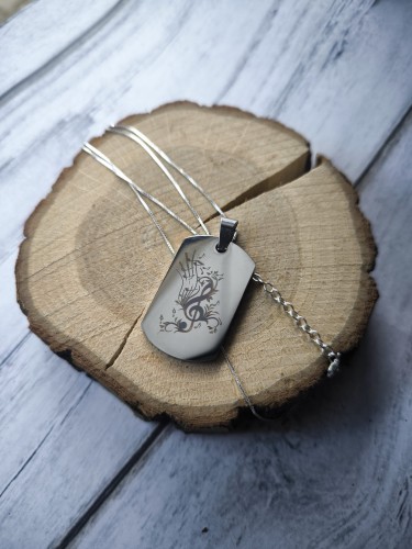 Naszyjnik muzyczny - Stal nierdzewna - Personalizacja / Dedykacja