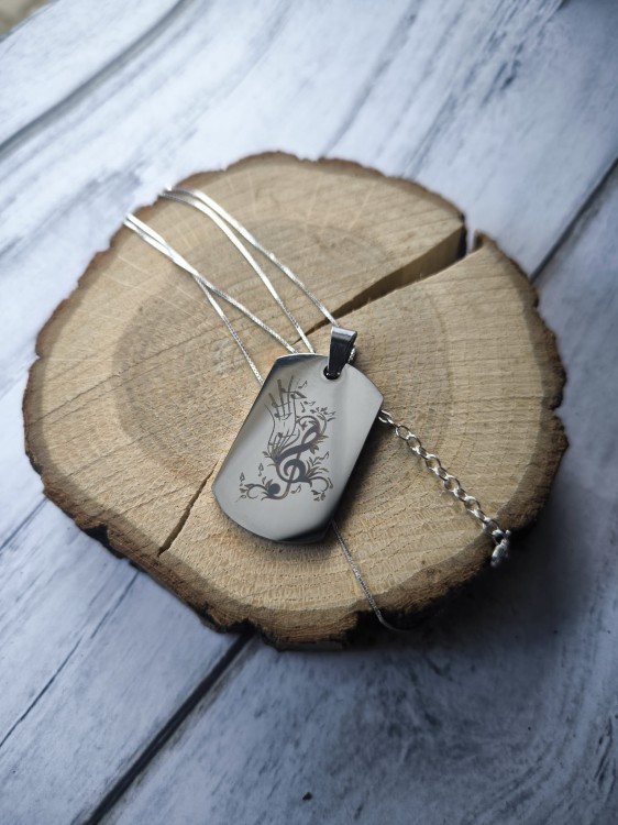 Naszyjnik muzyczny - Stal nierdzewna - Personalizacja / Dedykacja