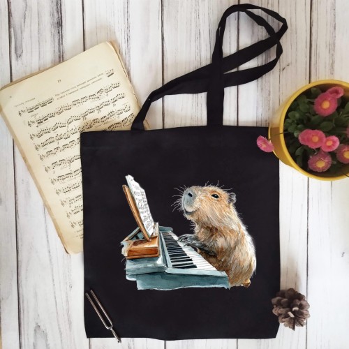 Fortepian - Kapibara - Prezent dla pianisty - Torba z 2 uchami
