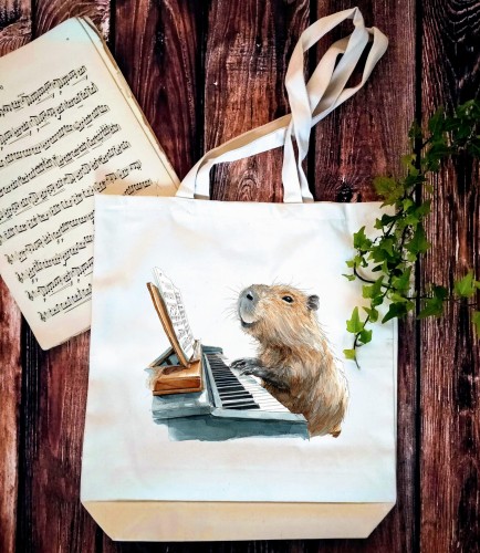 Fortepian - Kapibara - Prezent dla pianisty - Torba z 2 uchami