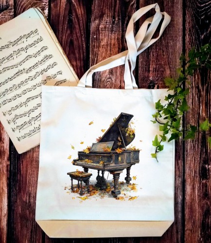 Piano - Fortepian - Jesień - Liście - Torba