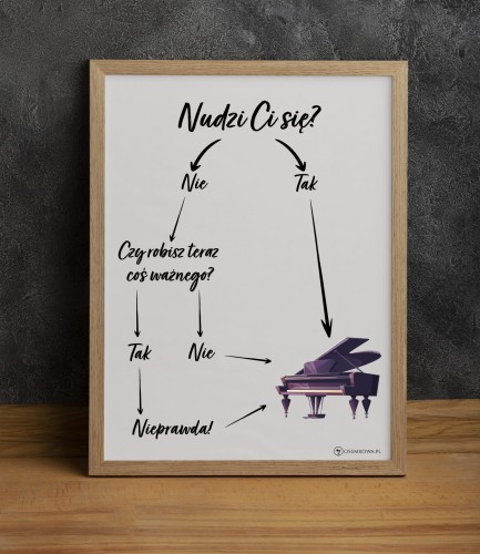 Fortepian - Piano - Nudzi Cię się? - Plakat = Prezent dla pianisty