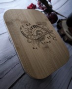 Muzyczny lunchbox - Szklany lunchbox z bambusową pokrywką i silikonową opaską - Personalizacja - Prezent dla muzyka - Lunchbox z kluczem wiolinowym