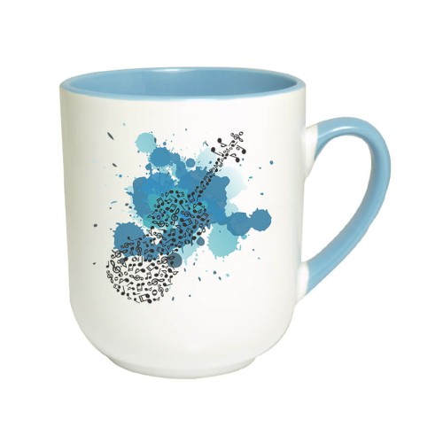 Skrzypce z nut - Skrzypce - Prezent dla skrzypaczki - Prezent dla skrzypka - Kubek jasnoniebieski coffee