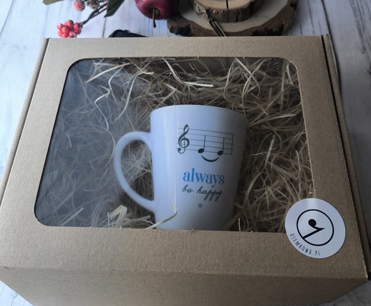 Klucz wiolinowy wiosna - Kwiaty – Motyle - Prezent dla muzyka – Kubek ceramiczny premium - osemkowa.pl - kubek muzyczny - kubek dla muzyka