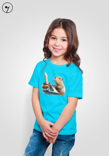 Fortepian - Kapibara gra na fortepianie - Koszulka dziecięca