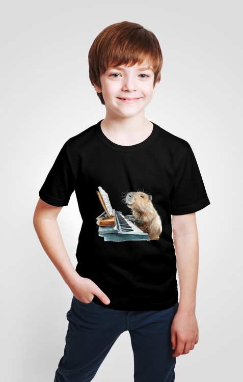 Fortepian - Kapibara gra na fortepianie - Koszulka dziecięca