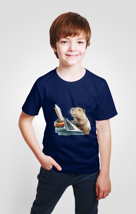 Fortepian - Kapibara gra na fortepianie - Koszulka dziecięca