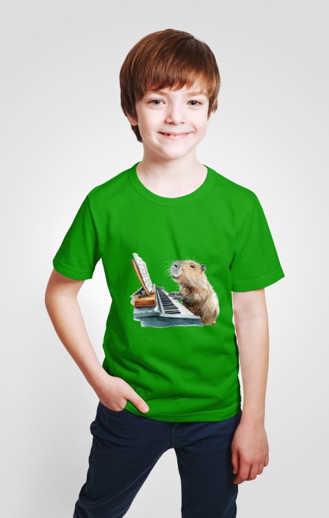 Fortepian - Kapibara gra na fortepianie - Koszulka dziecięca
