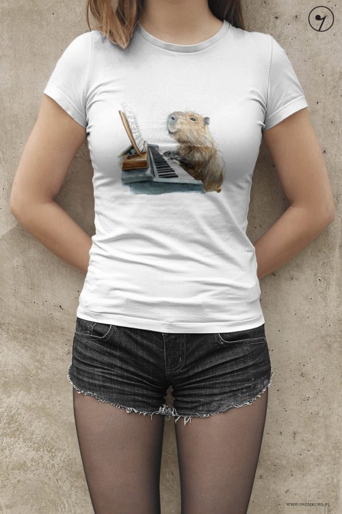 Fortepian - Kapibara - Prezent dla pianisty - Koszulka