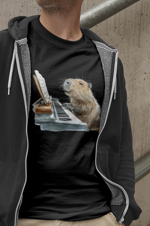Fortepian - Kapibara - Prezent dla pianisty - Koszulka