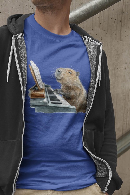Fortepian - Kapibara - Prezent dla pianisty - Koszulka