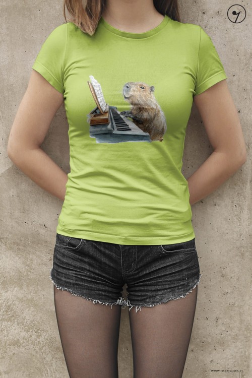Fortepian - Kapibara - Prezent dla pianisty - Koszulka