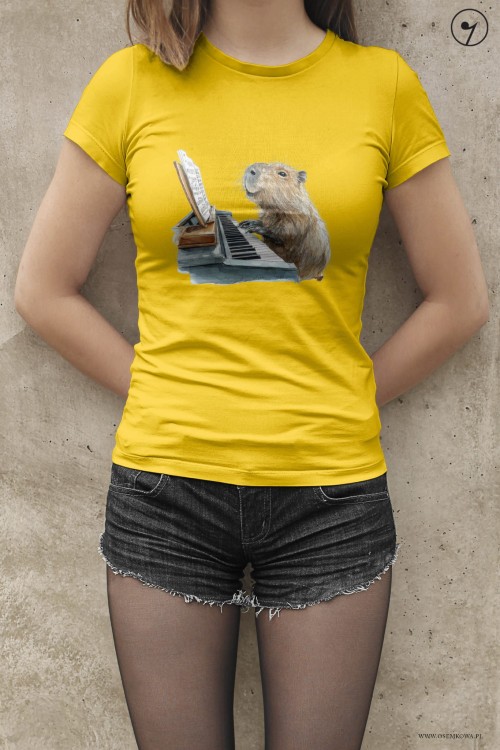 Fortepian - Kapibara - Prezent dla pianisty - Koszulka
