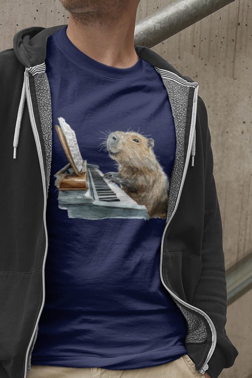 Fortepian - Kapibara - Prezent dla pianisty - Koszulka