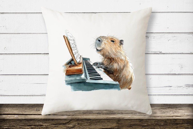 Fortepian - Kapibara - Prezent dla pianisty - Poduszka