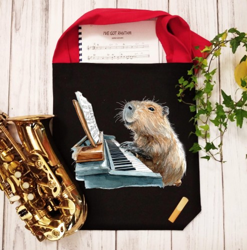 Fortepian - Kapibara - Prezent dla pianisty - Torba na ramię