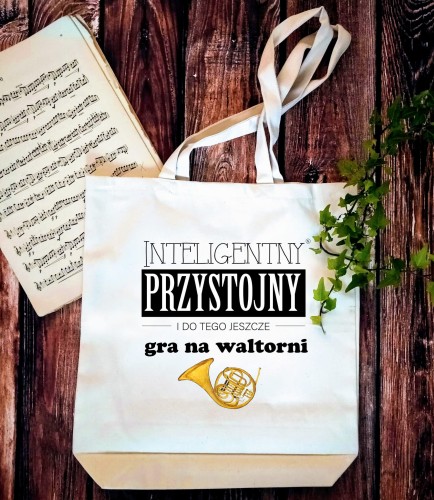 Waltornia - Przystojny, inteligentny, gra na waltorni - Torba z 2 uchami