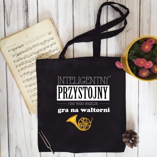 Waltornia - Przystojny, inteligentny, gra na waltorni - Torba z 2 uchami