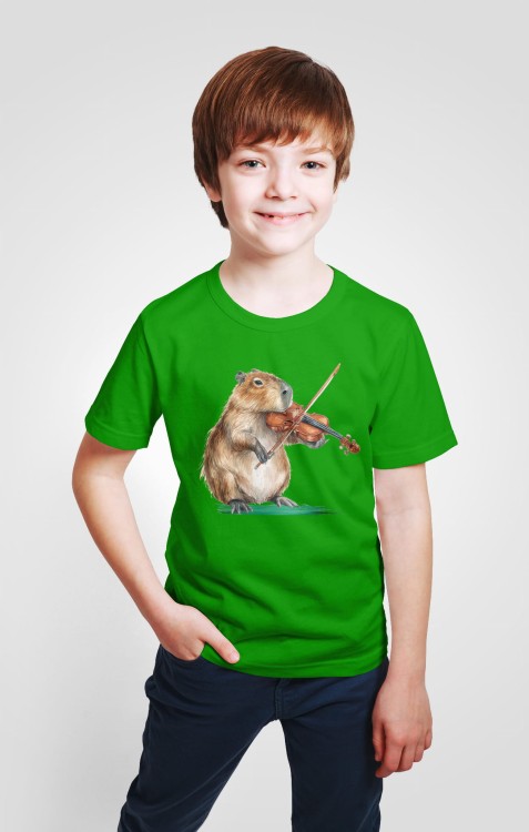 Skrzypce - Kapibara gra na skrzypcach - Koszulka dziecięca