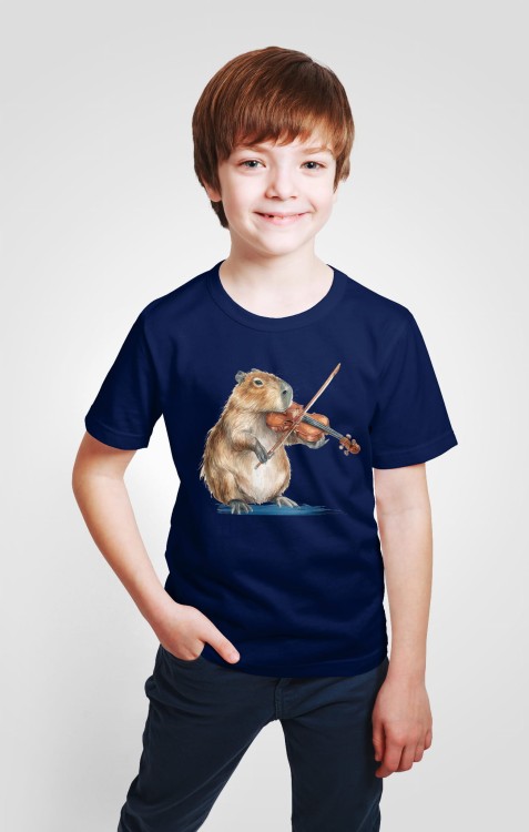 Skrzypce - Kapibara gra na skrzypcach - Koszulka dziecięca
