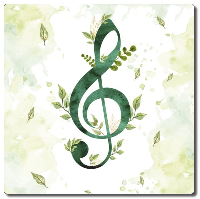 Wiosna liście - Podkładka pod kubek - Korek