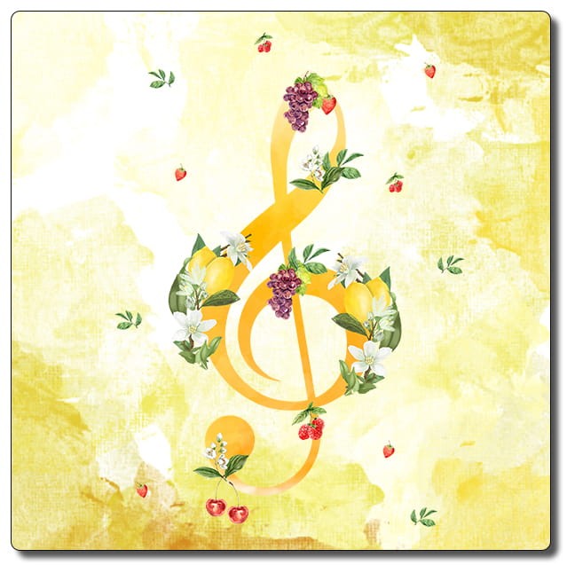 Lato - Klucz wiolinowy - Podkładka pod kubek - Korek