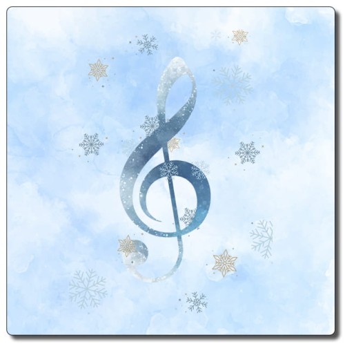 Zima - Klucz wiolinowy - Podkładka pod kubek - Korek