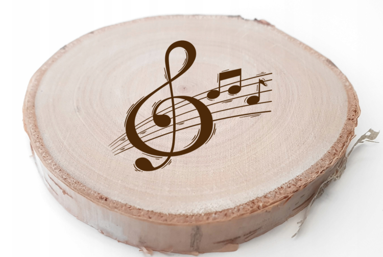 Klucz wiolinowy - Nutki - Grawer - Personalizacja - Drewno brzozowe - Podkładka