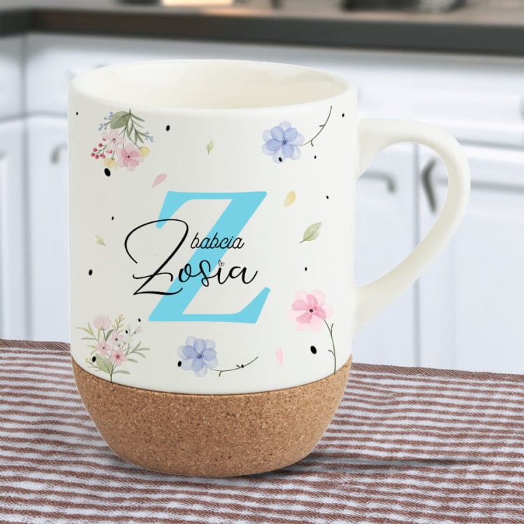 Babcia - Personalizacja - Kubek z korkowym spodemv