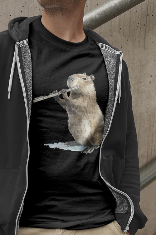 Flet - Kapibara - Prezent dla flecisty - Koszulka