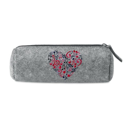 Nutki - Kolorowe nutki - Serce z nutek - Prezent dla muzyka - Piórnik z filcu