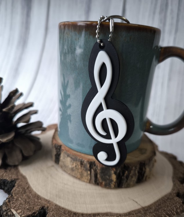 Klucz wiolinowy - Brelok 3d