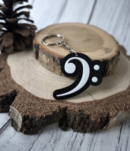 Klucz basowy - Prezent dla muzyka - Brelok 3d