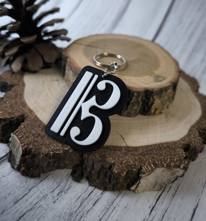 Klucz altowy - Prezent dla muzyka - Brelok 3d