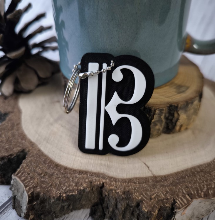 Klucz altowy - Prezent dla muzyka - Brelok 3d