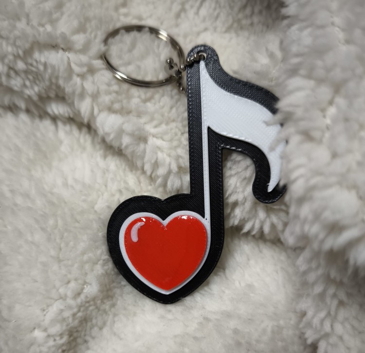Nutka - Ósemka - Nutka z sercem - Walentynki - Prezent dla muzyka - Brelok 3d
