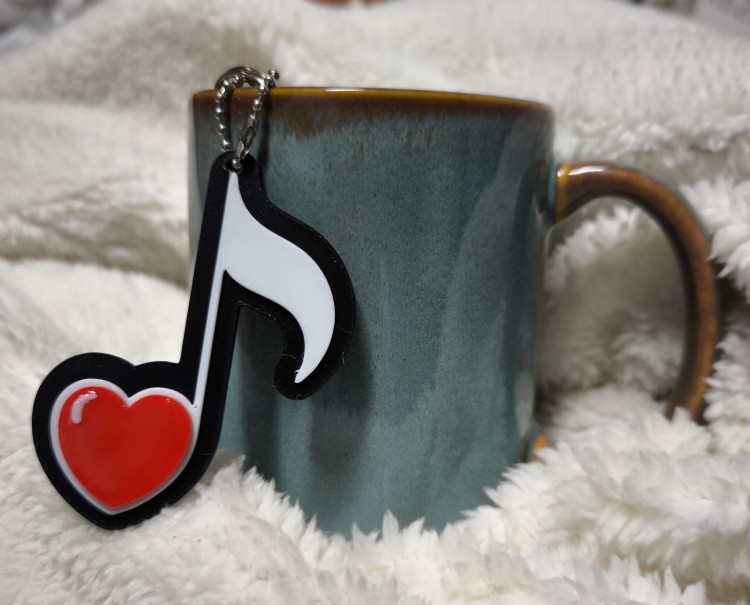 Nutka - Ósemka - Nutka z sercem - Walentynki - Prezent dla muzyka - Brelok 3d